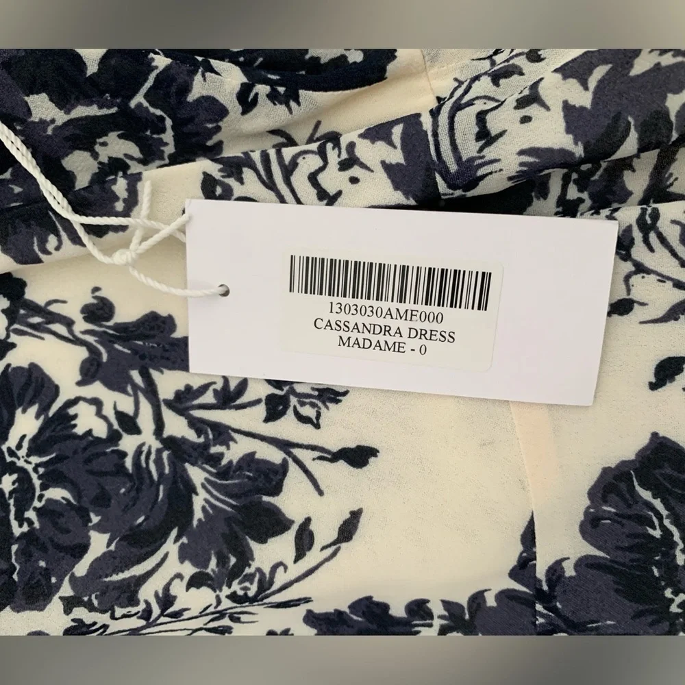 Reformation Cassandra dress in Madame black floral NWT